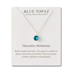 Philip Jones December (Blue Topaz) Birthstone Necklace Created with Zircondia® Crystals