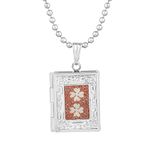 Zumrut� Jaipuri Handcrafted Silver Plated Book Shaped Openable Photo Pendant Locket Chain Stylish Trendy Necklace Valentine Gifts Jewellery for Men/Women (Red)