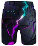 Cozople Men's Board Shorts 3D Printed Cool Quick Dry Swimming Trunks Funny Graphics Lightweight Bathing Suits with Mesh Liner for Summer Beach Size Large