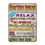 Hot Tub Rules Metal Sign 12x16 Inch