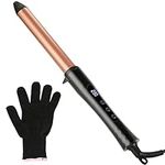 LXMTOU Curling Wand 25mm Ceramic Hair Curler Wand for Short to Long Hair Professional Styler 1 Inch Curling Iron with Clampless 100°C-230°C Temperature Adjustable Dual Voltage