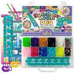 Rainbow Loom Duo Combo with Jewel Rubber Bands Collection, Features 2 connectable Rainbow Looms to Make Longer and Wider Creations, an Organizer Case, Great Activity up to 4 People 7+, Multicolor