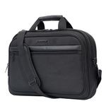 Cabinpro Premium Laptop Bag 15.6-inch Water Resistant Shoulder Computer Bag with Adjustable Shoulder Strap for Men and Women, CP013 (Black), Black, Contemporary