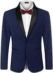 COOFANDY Men's Tuxedo Jacket Wedding Blazer One Button Dress Suit for Dinner,Prom,Party Dark Blue