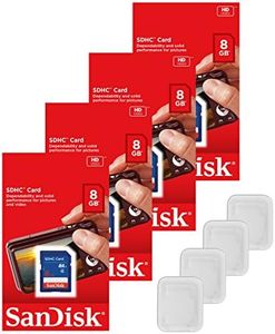 Lot of 4 SanDisk 8GB SD SDHC Class 4 Flash Memory Camera Card SDSDB-008G-B35 Pack + ( 4 Jewel Cases )