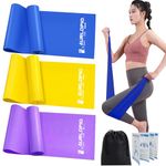 Resistance Bands Set, [Set of 3] 1.5M/4.9ft Skin-Friendly Exercise Bands with 3 Resistance Levels,Workout Resistance Bands Set for Women Men,Ideal for Strength Training,Yoga,Gym,Pilates,Fitness