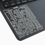 SYNERLOGIC (2 pcs) Mac OS (Ventura/Monterey/Big Sur/Catalina/Mojave) Keyboard Shortcuts Transparent No-Residue Vinyl Sticker for Black MacBook (Clear/White/Pack of 2)