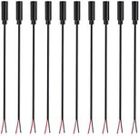 Fancasee (10 Pack) 3.5mm Female Jack to Bare Wire Open End TS 2 Pole Mono 1/8" 3.5mm Jack Plug Connector Audio Cable Repair