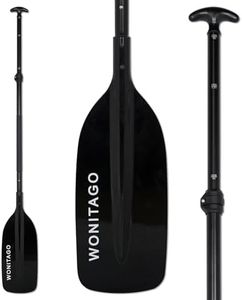 WONITAGO Canoe Paddles Aluminum Paddle with Plastic Blades Floating Adjustable Canoeing and Boating Oars, 122-152 cm/4-5 Ft, Black