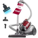 Akitas 850W Bagless Cylinder Vacuum Cleaner 2.5L with 2in1 German Wessel Werk Nozzle Head and Turbo Tool for Pet Hair, Anti Hair Wrap Technology, for Hard Floor & Carpet