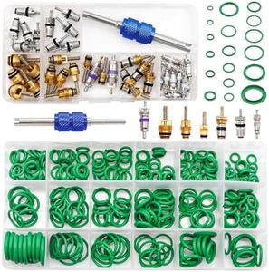 Car A/C Repair Kit - O-Ring Set + AC Valve Cores | Fix Air Conditioning | + Removal & Install Tool | R12 & R134a | - also for Tire Valve Stems!