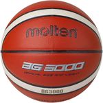 Molten BG3000 Basketball, Indoor/Outdoor, Synthetic Leather, Size 7, Orange/Ivory, Suitable For Boys age 14 & Adult