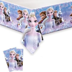 Omto 2Pcs Frozen Tablecloth Disposable Tablecover Birthday Party Supplies and Decorations for Kid Boy Baby Shower Rectangle Tables 70"X42",2 Pack