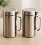 ATROCK Oil Dispenser 1Litre Set of 2, 1000ml Leak-Proof, Easy Pour Spout, Stainless Steel, BPA-Free, Olive Oil Bottle for Kitchen, Cooking Oils, Vinegar - Eco-Friendly & Durable Oil Container