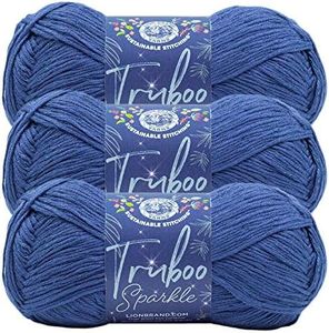 (3 Pack) Lion Brand Yarn Truboo Sparkle Bamboo Yarn, Night Sky