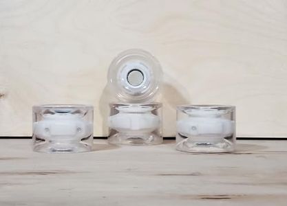 GHOST BOARDS 70mm LED Longboard Wheels - Light Up Wheels for Longboards with ABEC-7 Bearings for Smooth Ride- Bright Skate Wheels Grip Any Surface- Raise Your Ride with Flashy Skate Wheels - White