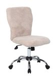 Boss Office Products Tiffany Fur Make-Up Modern Office Chair in Cream, 1 Count