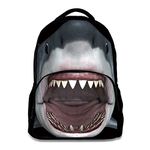 Animal School Bag Children's Age6-16 Polyester 17 Inch Laptop Backpack (Shark)