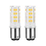 2-Pack Sewing Machine Light Bulb Double Contact BA15D Push in Bulb 15T7DC Base Replacement for Singer,Kenmore Sewing Machine Light Bulb Bayonet Type Replaces #6797 and #6810 (Daylight White 6000K)