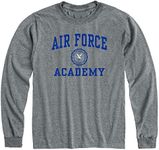 Barnesmith United States Air Force Academy Falcons USAF Long Sleeve Adult Unisex T-Shirt, Heritage, Charcoal Heather, Small