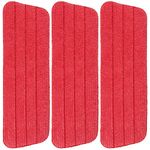 Panda Grip Microfiber Reusable Replacement Mop Pads - 3 Pack Flat Replacement Heads for Wet Or Dry Floor Cleaning and Scrubbing