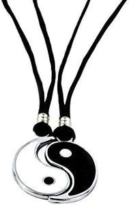 Memories Pack 2 Colgantes Yin/Yang Ajustable de Acero Inoxidable Ajustable | Collar Masculino/Femenino/Unisex | Regalo Parejas y Amigos