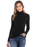 DENIMHOLIC Women's Cotton Turtle Neck Sweater (Black_Medium)