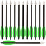 WANVZMR Mini Crossbow Bolts,6.3" Crossbow Arrows,Carbon Crossbow Bolts Arrows with Broadhead Tips Hunting Arrows for 50-80lbs Pistol Crossbow Practicing Shooting Target Small Hunting (12pcs Green)