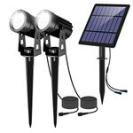 CORESLUX LED Solar Spot Lights Outdoor Garden Landscape Lamps, 6000K White Light Outdoor Security Lights Garden Uplighters Waterproof IP65 Solar SpotLights Outdoor for Garden Yard Lawn Path