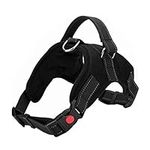 FYY Dog Harness No Pull, Breathable Adjustable Pet Harness Dog Vest Harness, Reflective Oxford Easy Control Dog Harness with Sturdy Handle for Small Medium Large Dogs L-Black