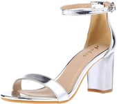 Ankis Silver Heels for Women Chunky