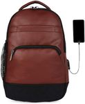 FUR JADEN Vegan Leather 30L 15.6 Inch Laptop Backpack for Men Women for Office Professionals and College Students