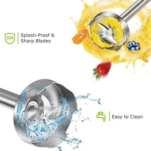 Bonsenkitchen Hand Blender – Black, Powerful Immersion Mixer