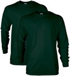 Gildan Men's Ultra Cotton Long Sleeve T-Shirt, Style G2400, Multipack, Forest Green (2-Pack), Medium