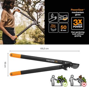 Fiskars PowerGear II Bypass Lopper – Non-Stick Steel, 70cm, 5cm Cut