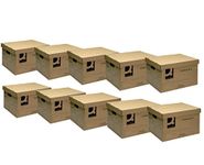 Q-Connect Storage Box 335x400x250mm Brown (Pack of 10)