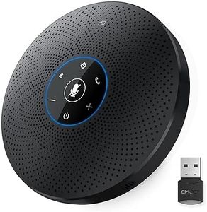EMEET Bluetooth Konferenzlautsprecher - USB Freisprecheinrichtung mit 4 AImikrofonen, für 10-15 Personen Vollduplex Anruf, Konferenzmikrofon mit AUX, Dongle, Plug & Play, für Teams, Zoom usw.