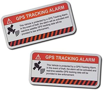 (2 Pack) This Vehicle Protected by GPS Tracking Warning Sticker - Decal Self Adhesive Sign 4 x 2 Vinyl ? UV Resistent & Waterproof Inks