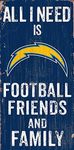 Fan Creations Need is Football, Family & Friends Sign Color San Diego Chargers, Multicolored