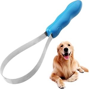 Dual-Sided Dog Shedding Blade,Dog Deshedding Loop Brush,1Pc Dog Shedding Brush,Dual-Sided Stainless Steel Deshedding Tool,Dual-Sided Shedding Blade Shedding Blade Dog Hair Brush Horse Shedding Tool