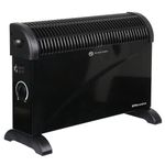 EMtronics 2000W Portable Electric Convector Heater Radiator with 3 Adjustable Heat Settings and Over Heat/Tip Over Cut-Out Function - Black