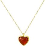 SmileBelle Heart Necklace Carnelian