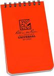 Rite in the Rain Weatherproof Top Spiral Notebook, 3" x 5", Orange Cover, Universal Pattern (No. OR35)