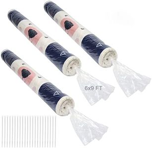 3 Pcs Large Plastic Rug Storage Bag, Fits Rug up to 6'x 9' Clear Carpet Bag Moving Bag with 100 Pcs Zip Tie Protects Rolled Rugs Perfect for Storage, Moving, Packing and Shipping