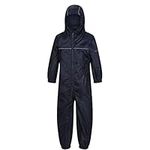 Hazy Blue Rain Drop Waterproof All In One kids suit (9-10 Years, Navy)