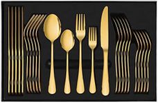 Gold Cutlery Set, 30 Piece Stainles