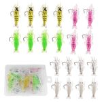 Proberos® Fishing Lures Kit, 20 Pcs Soft 1.6'' Mini Shrimp-Shape Lures Fishing Hook, 6-Color Bionic Fishing Baits for Freshwater & Saltwater