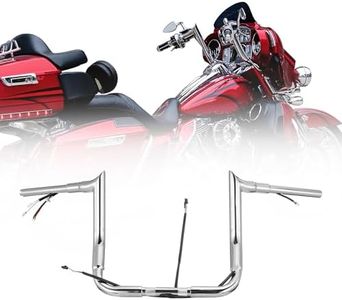 Pre-wired 12" Rise 1.5" Fat Ape Hangers Street Glide Handlebars for Harley 2016-2023 Street Glide/Electra Glide/Ultra Limited Bagger Meathook Bars with CAN-Bus/TBW, Chrome