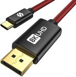 USB C to Display Port 1.4 Cable 1M [8K@60Hz, 4K@144Hz 120Hz, 2K@240Hz], Silkland 5K Type C to DP Cable, [32.4 Gbps, Thunderbolt 4/3 Compatible] for MacBook Pro/Air 2021, M1 Mac Mini, iPad Pro, XPS 15