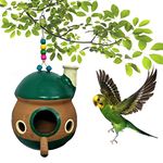 Jainsons Pet Products Handmade Earthenware Bird Nest Bird House Breeding House for Sparrow, Budgies and Finches Eco Friendly for Garden Balcony Hanging